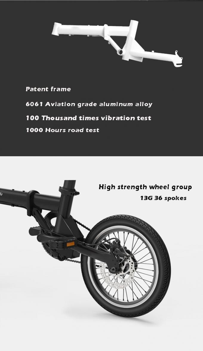 CE 16" elektrische vouwfiets/fiets 200-250w borstelloze lithiumbatterie 5