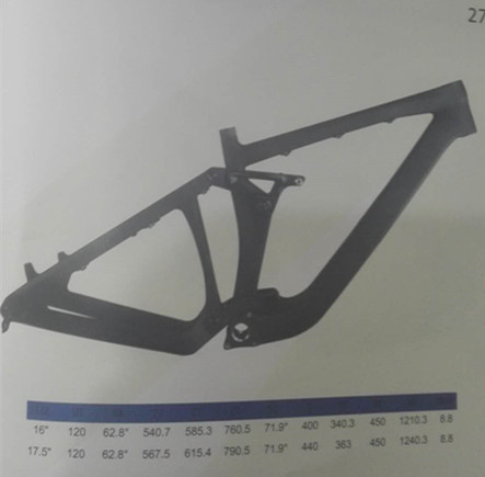 27.5er Full Suspension Carbon Bike Frame Downhill 198mm Reis 150x12 door de as 0