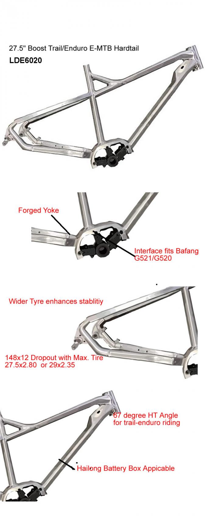 Bafang elektrische fiets Frame 27.5er Plus Aluminium Custom E-Bike 0